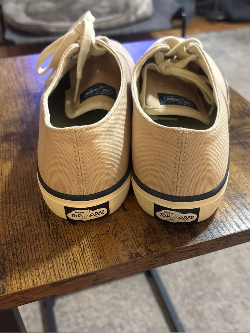 Sperry Classic CVO Men’s Canvas Lace-Up Sneakers Tan/Navy US 9 NWOT